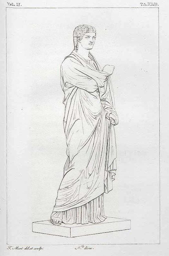 VII.16 Herculaneum. Found in 1739. Third of four sisters of M. Nonius Balbus.
See Real Museo Borbonico II, 1825, Tav. XLII.